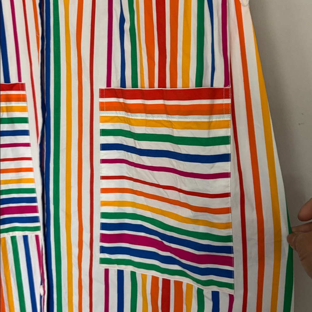 Christopher John Roger’s Colorful Rainbow Stripe Button-Front Dress - Picture 4 of 11